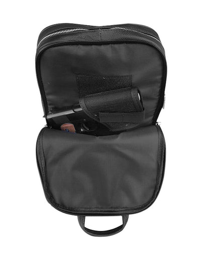 Black Cowhide Leather Backpack #7098