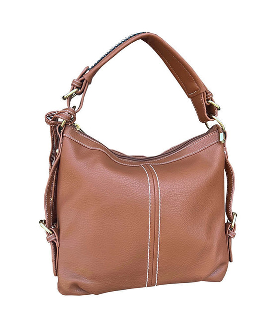 Small BoHo Vegan Leather Concealment Tote #8007