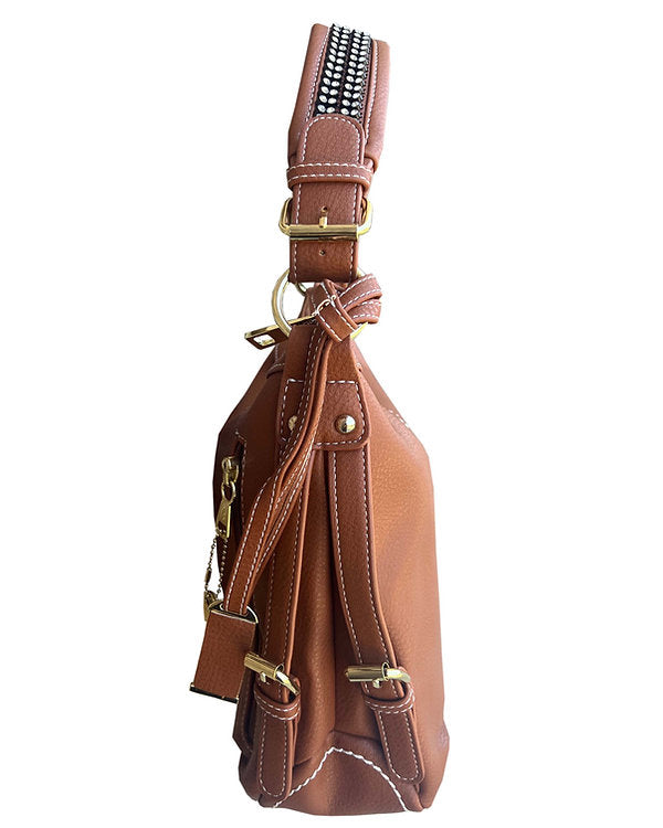 Small BoHo Vegan Leather Concealment Tote #8007