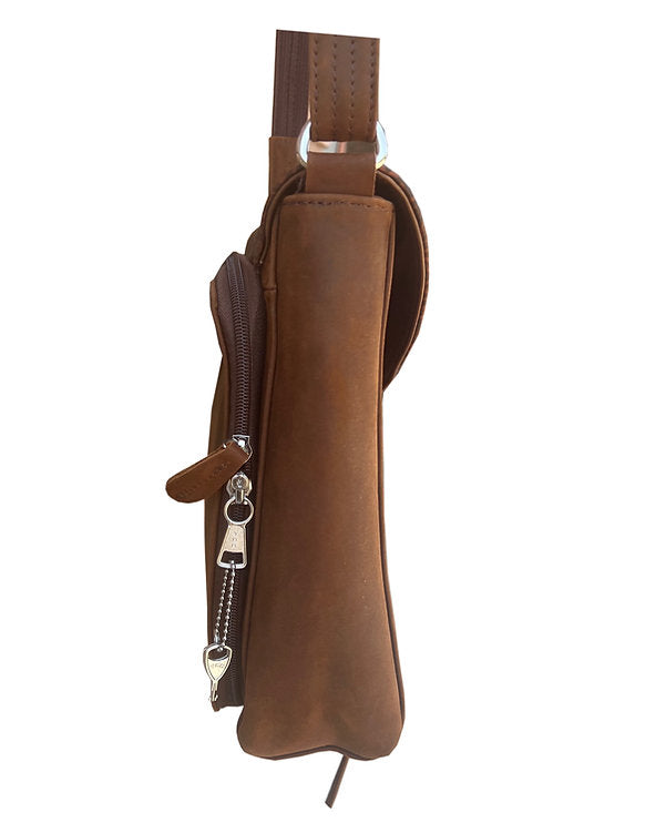 Western Leather concealed carry Crossbody Bag  #9002