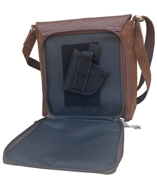 Western Leather concealed carry Crossbody Bag  #9002