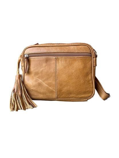   3 pockets, crossbody or shoulder bag.