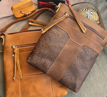 Vintage leather crossbody