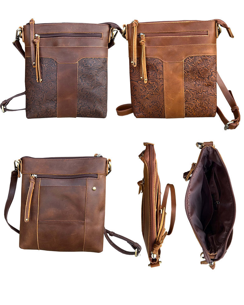 Vintage leather crossbody
