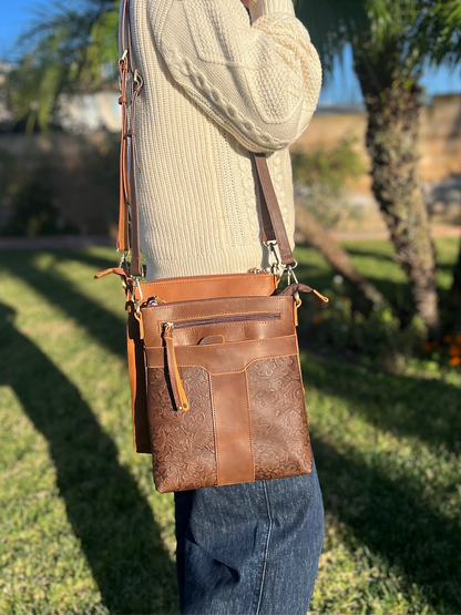 Vintage leather crossbody